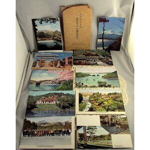 Vintage 10 Japanese Post Cards Mt Fuji Nikko Kanaya Hotel Tosyogu Shrine